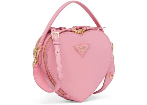 Prada Odette Heart Pink in Saffiano Leather with Gold 